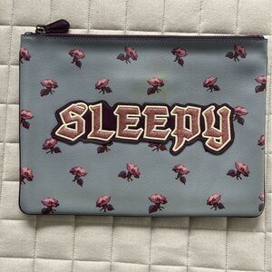 Coach x Disney - Blue Floral 'Sleepy' Pouch